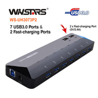 Thumbnail for USB3.0 7 Ports Hub Plus 2 extra 2.4A Fast-charging Ports