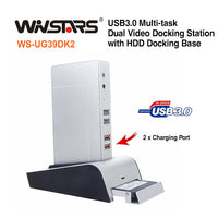 Thumbnail for Winstars USB3.0 Multi-task Dual Video  Docking Station with HDD Docking Base