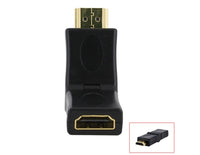 Thumbnail for HDMI Right Angle Port Saver Adapter Male to Female 180Degree Swiveling Converter