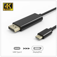 Thumbnail for 1.8M Type C USB-C Thunderbolt 3 to Display port DP Cable Male to Male Converter