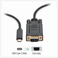 Thumbnail for 1.8M Type C USB-C Thunderbolt 3 to VGA Cable Male to Male Converter for MacBook