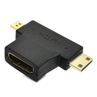 Thumbnail for 2in1 Mini HDMI Micro HDMI Male to HDMI Female Adapter Converter 1080P