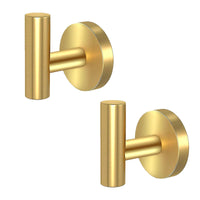 Thumbnail for 2 Pcs Wall Mount Bathroom Towel Hooks Holder Cloth Hanger Hook Kitchen Door Hanger Gold