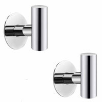 Thumbnail for 2 Pcs Wall Mount Self Adhesive Bathroom Towel Hooks Holder Cloth Hanger Hook Door Hanger Poliched Chrome