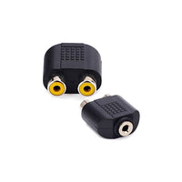 Thumbnail for 3.5mm Female to 2X RCA Female Audio Video Splitter Adapter Connector Coupler