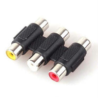 Thumbnail for 3 RCA AV Audio Video Coupler Female to RCA Female Adapter Joiner Connector