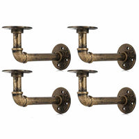 Thumbnail for 4PCS Pipe Floating Shelf Bracket Industrial Pipe Shelf Bracket Mounting Bracket Storage Racks Decor Bronze