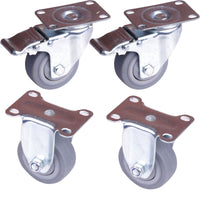 Thumbnail for 4x 3 inch Heavy Duty Swivel Brake Locking Caster Castor Wheels Casters 2x swivel 2x fixed for Cart Furniture Workbench