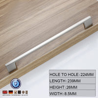 Thumbnail for Brushed Nickel Kitchen Door Cabinet Drawer Handle Pulls 224MM