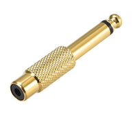 Thumbnail for 1/4 6.35mm Mono Male To RCA Female Audio Connector Adapter GOLD Plated