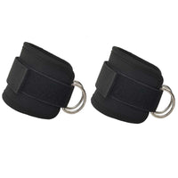 Thumbnail for 2x Adjustable Ankle Straps for Cable Machines D-Rings Gym Cuff Kickbacks Glute Workouts Leg Extensions Straps Hip Black