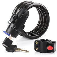 Thumbnail for 1.2m 2 Keys Bicycle Lock Bike Cable Locks Motorcycle Lock  Mounting Bracket Scooter Lock