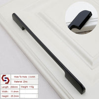 Thumbnail for Zinc Kitchen Cabinet Handles Drawer Bar Handle Pull BLACK hole to hole size 256mm