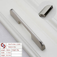 Thumbnail for Zinc Kitchen Cabinet Handles Drawer Bar Handle Pull brushed silver color hole to hole size 128mm