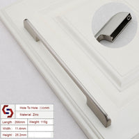 Thumbnail for Zinc Kitchen Cabinet Handles Drawer Bar Handle Pull brushed silver color hole to hole size 256mm