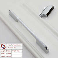 Thumbnail for Zinc Kitchen Cabinet Handles Drawer Bar Handle Pull silver color hole to hole size 224mm