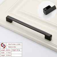 Thumbnail for Zinc Kitchen Cabinet Handles Drawer Bar Handle Pull black+copper color hole to hole size 192mm