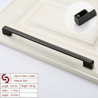 Thumbnail for Zinc Kitchen Cabinet Handles Drawer Bar Handle Pull black+copper color hole to hole size 320mm
