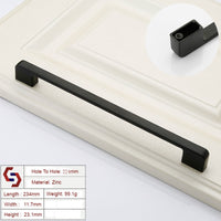 Thumbnail for Zinc Kitchen Cabinet Handles Drawer Bar Handle Pull black color hole to hole size 224mm