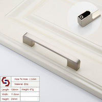 Thumbnail for Zinc Kitchen Cabinet Handles Drawer Bar Handle Pull brushed silver color hole to hole size 128mm