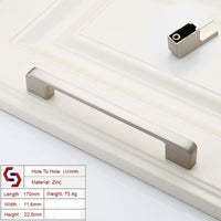 Thumbnail for Zinc Kitchen Cabinet Handles Drawer Bar Handle Pull brushed silver color hole to hole size 160mm
