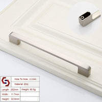 Thumbnail for Zinc Kitchen Cabinet Handles Drawer Bar Handle Pull brushed silver color hole to hole size 192mm