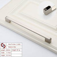 Thumbnail for Zinc Kitchen Cabinet Handles Drawer Bar Handle Pull brushed silver color hole to hole size 224mm