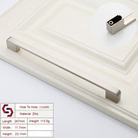 Thumbnail for Zinc Kitchen Cabinet Handles Drawer Bar Handle Pull brushed silver color hole to hole size 256mm