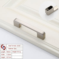 Thumbnail for Zinc Kitchen Cabinet Handles Drawer Bar Handle Pull brushed silver color hole to hole size 96mm