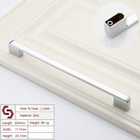 Thumbnail for Zinc Kitchen Cabinet Handles Drawer Bar Handle Pull silver color hole to hole size 224mm
