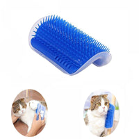 Thumbnail for Cat Self Groomer Catnip  Dog Cat Toy Corner Groomer Wall Corner Scratcher Comb Grooming Massage Brush Blue