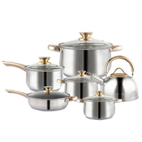 Thumbnail for 12Piece Cookware Set  Kitchen Stainless Steel Stock Pot Pan Sets Saucepan Casserole kettle