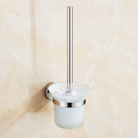 Thumbnail for Toilet Brush Holder Wall Mount Rustproof Frosted Glass for Bathroom