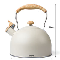 Thumbnail for 2.5 Liter Tea Whistling Kettle Stainless Steel Modern Whistling Tea Pot for Stovetop Cream
