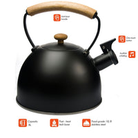 Thumbnail for 3 Liter Tea Whistling Kettle Stainless Steel Modern Whistling Tea Pot for Stovetop Black