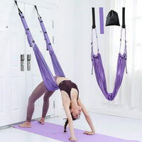 Thumbnail for Purple Fitness Yoga Strap Band Waist Trainer Leg Door Swing Adjustable Ballet Dancer