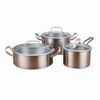 Thumbnail for 6 Pc Kitchen Sauce Pan Pots Set 430 Stainless Steel Cookware Set Milk stock Pot Pans Set