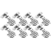 Thumbnail for 8 Pack 304 Stainless Steel Cabinet Hinges 100 Degree Soft Closing Insert Overlay Door Hinge Nickel Plated Finish