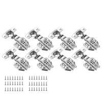 Thumbnail for 8 Pack 304 Stainless Steel Cabinet Hinges 100 Degree Soft Closing half Overlay Door Hinge Nickel Plated Finish