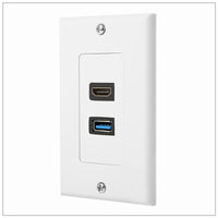 Thumbnail for HDMI USB 3.0 Audio Stereo Pass Through Component Composite Wall Plate Panel