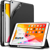 Thumbnail for IPad 10.2 2019 7th Pencil Holder Slim Smart TPU Soft Edge Case Black