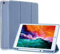 Thumbnail for IPad 10.2 2019 7th Pencil Holder Slim Smart TPU Soft Case Lavender Color