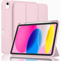 Thumbnail for iPad 10th Case 10.9 Inch 2022 with Pencil Holder, Smart iPad Case with Soft TPU Auto Wake Sleep Pink