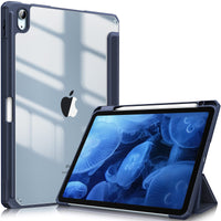 Thumbnail for iPad 10th Case 10.9 Inch 2022 with Pencil Holder, Smart iPad Clear Case with Soft TPU Auto Wake Sleep Dark Blue
