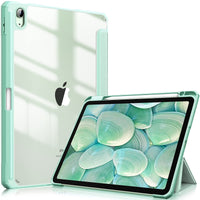 Thumbnail for iPad 10th Case 10.9 Inch 2022 with Pencil Holder, Smart iPad Clear Case with Soft TPU Auto Wake Sleep Green