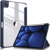 Thumbnail for iPad Pro 11 Inch 2020-2022 Soft Tpu Smart Premium Case Auto Sleep Wake Stand Clear Cover Pencil holder navy blue