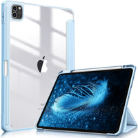 Thumbnail for iPad Pro 11 Inch 2020-2022 Soft Tpu Smart Premium Case Auto Sleep Wake Stand Clear Cover Pencil holder ice blue