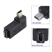 Thumbnail for 90 degree angled MINI USB male to MICRO USB female Data connector Adapter