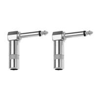 Thumbnail for 2x 90 Degree 6.35 Male Plugs for Speaker Patch Cable Snakes Mono Audio Adapter