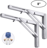 Thumbnail for 2PCS 12inch Steel Wall Mounted Folding Triangle Angle Shelf Support Bracket Rack